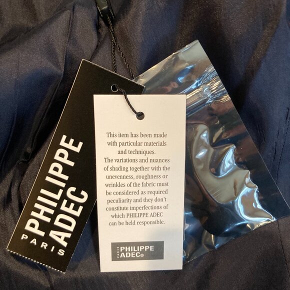 NEW, NEVER WORN-Philippe Adec Wool Blend Jacket Navy/Black Geometric Print Sz 2 - Picture 8 of 9